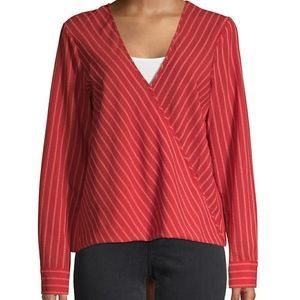 New! BCBG Max Azria Venetian Red Long Sleeve Wrap